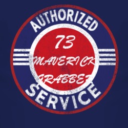 Authorized Service 1973  MAVERICK GRABBER Distressed Look Dark T Shirt