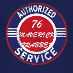 Authorized Service 1976  MAVERICK GRABBER Distressed Look Dark T Shirt