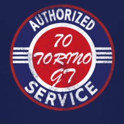 Authorized Service 1970  TORINO GT Distressed Look Dark T Shirt