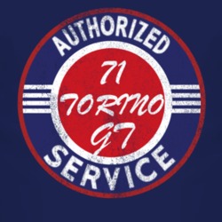 Authorized Service 1971  TORINO GT Distressed Look Dark T Shirt