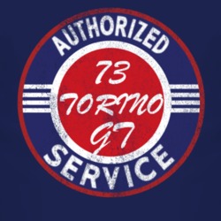 Authorized Service 1973  TORINO GT Distressed Look Dark T Shirt