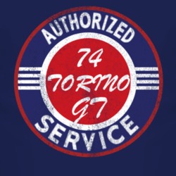 Authorized Service 1974  TORINO GT Distressed Look Dark T Shirt