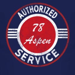 Authorized Service 1978 Dodge Aspen Distressed Look Dark T Shirt