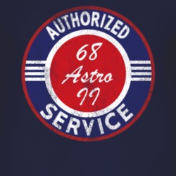 Authorized Service 1968 Chevy Astro II Distressed Look Dark T Shirt