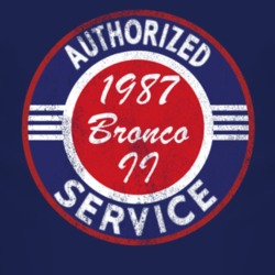 Authorized Service 1987 Bronco II Distressed Look Dark T Shirt