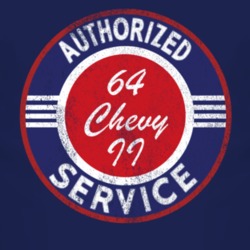 Authorized Service 1964 Chevy Chevy II Distressed Look Dark T Shirt
