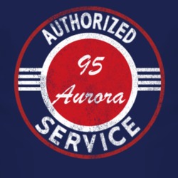 Authorized Service 1995 Oldsmobile Aurora Distressed Look Dark T Shirt