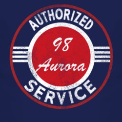Authorized Service 1998 Oldsmobile Aurora Distressed Look Dark T Shirt