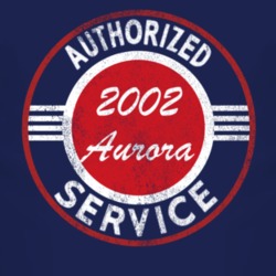 Authorized Service 2002 Oldsmobile Aurora Distressed Look Dark T Shirt