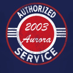 Authorized Service 2003 Oldsmobile Aurora Distressed Look Dark T Shirt