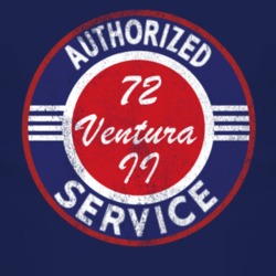 Authorized Service 1972 Pontiac Ventura II Distressed Look Dark T Shir