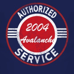 Authorized Service 2004 Chevy Avalanche Distressed Look Dark T Shirt