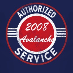 Authorized Service 2008 Chevy Avalanche Distressed Look Dark T Shirt