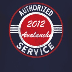 Authorized Service 2012 Chevy Avalanche Distressed Look Dark T Shirt