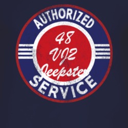 Authorized Service 1948 Willys VJ2 Jeepster Distressed Look Dark T Shi