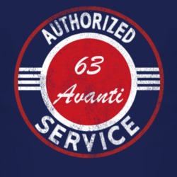 Authorized Service 1963 Studebaker Avanti Distressed Look Dark T Shirt