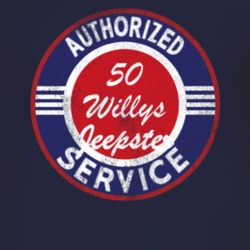 Authorized Service 1950 VJ Willys Jeepster Distressed Look Dark T Shir