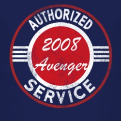 Authorized Service 2008 Dodge Avenger Distressed Look Dark T Shirt