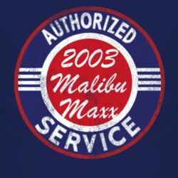 Authorized Service 2003 Chevy Malibu Maxx Distressed Look Dark T Shirt