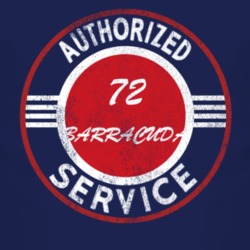 Authorized Service 1972 PLYMOUTH BARRACUDA Distressed Look Dark T Shir