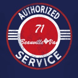 Authorized Service 1971 Chevy Beauville?Van Distressed Look Dark T Shi
