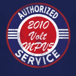 Authorized Service 2010 Chevy Volt MPV5 Distressed Look Dark T Shirt
