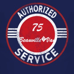 Authorized Service 1975 Chevy Beauville?Van Distressed Look Dark T Shi
