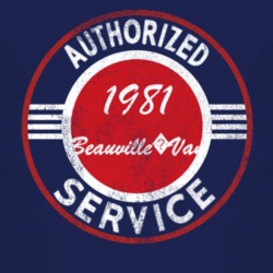 Authorized Service 1981 Chevy Beauville?Van Distressed Look Dark T Shi