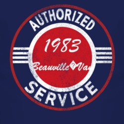 Authorized Service 1983 Chevy Beauville?Van Distressed Look Dark T Shi