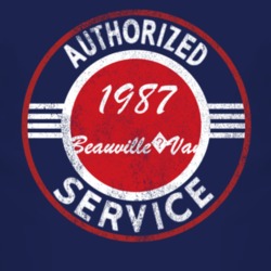 Authorized Service 1987 Chevy Beauville?Van Distressed Look Dark T Shi