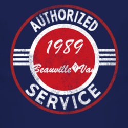 Authorized Service 1989 Chevy Beauville?Van Distressed Look Dark T Shi