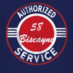 Authorized Service 1958 Chevy Biscayne Distressed Look Dark T Shirt