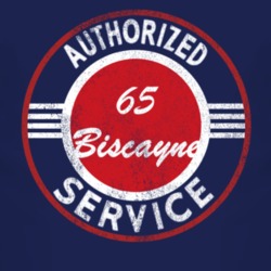 Authorized Service 1965 Chevy Biscayne Distressed Look Dark T Shirt