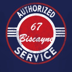 Authorized Service 1967 Chevy Biscayne Distressed Look Dark T Shirt