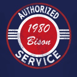 Authorized Service 1980 Chevy Bison Distressed Look Dark T Shirt