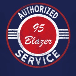 Authorized Service 1995 Chevy Blazer Distressed Look Dark T Shirt