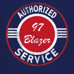 Authorized Service 1997 Chevy Blazer Distressed Look Dark T Shirt