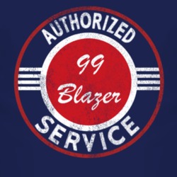Authorized Service 1999 Chevy Blazer Distressed Look Dark T Shirt