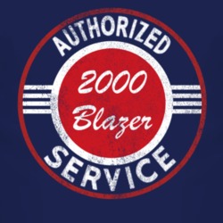 Authorized Service 2000 Chevy Blazer Distressed Look Dark T Shirt