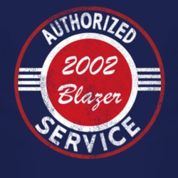 Authorized Service 2002 Chevy Blazer Distressed Look Dark T Shirt
