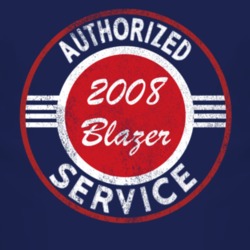 Authorized Service 2008 Chevy Blazer Distressed Look Dark T Shirt