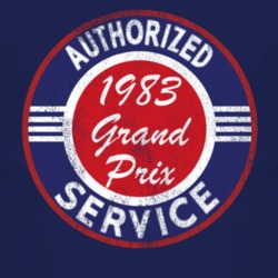 Authorized Service 1983 Pontiac Grand Prix Distressed Look Dark T Shir