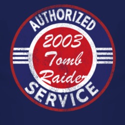 Authorized Service 2003 Rubicon Tomb Raider Distressed Look Dark T Shi