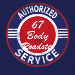 Authorized Service 1967 Open Body Roadster Distressed Look Dark T Shir