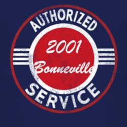Authorized Service 2001 Pontiac Bonneville Distressed Look Dark T Shir