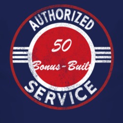 Authorized Service 1950 Bonus-Built Distressed Look Dark T Shirt