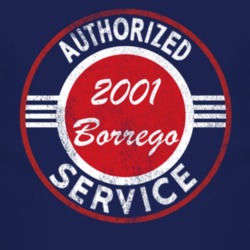 Authorized Service 2001 Chevy Borrego Distressed Look Dark T Shirt