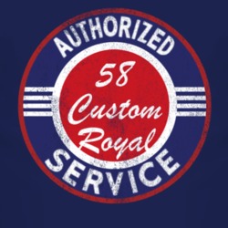 Authorized Service 1958 Dodge Custom Royal Distressed Look Dark T Shir
