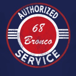Authorized Service 1968 Bronco Distressed Look Dark T Shirt