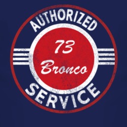 Authorized Service 1973 Bronco Distressed Look Dark T Shirt